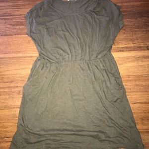 H&M Army Green T-Shirt Dress with Pockets